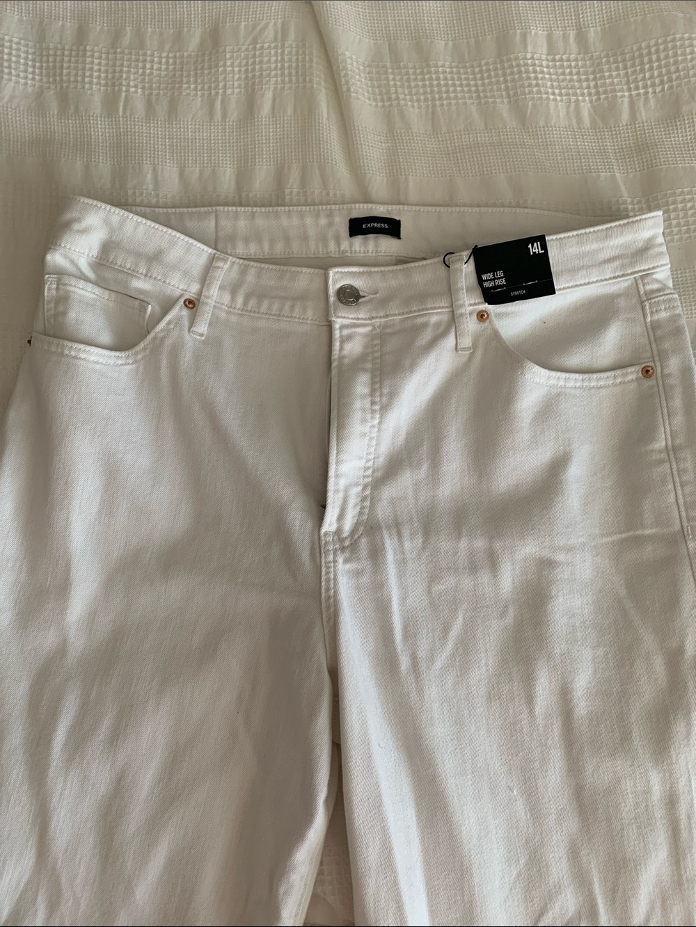 Express White Wide-Leg Jeans 14L
